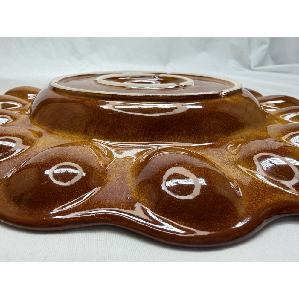 Vintage California USA E400 Ceramic Deviled Egg 12" 16 Count Serving Plate/... - Picture 14 of 15